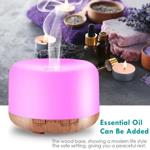 Diffuser Aroma Serat Kayu Ukuran Mini Pelembab Minyak Esensial Usb dengan Lampu Malam Warna-warni Mesin Pelembab Udara 500ml Rumah 12 bau rumah penjualan terbaik - №