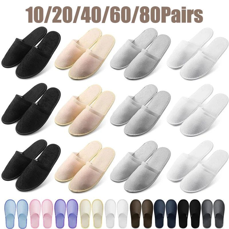 10-80 Pares de Pantuflas Desechables para Hotel y Spa, para Hombre y Mujer, Pantuflas para Invitados de Boda, Recuerdos para Fiestas de Boda en Casa