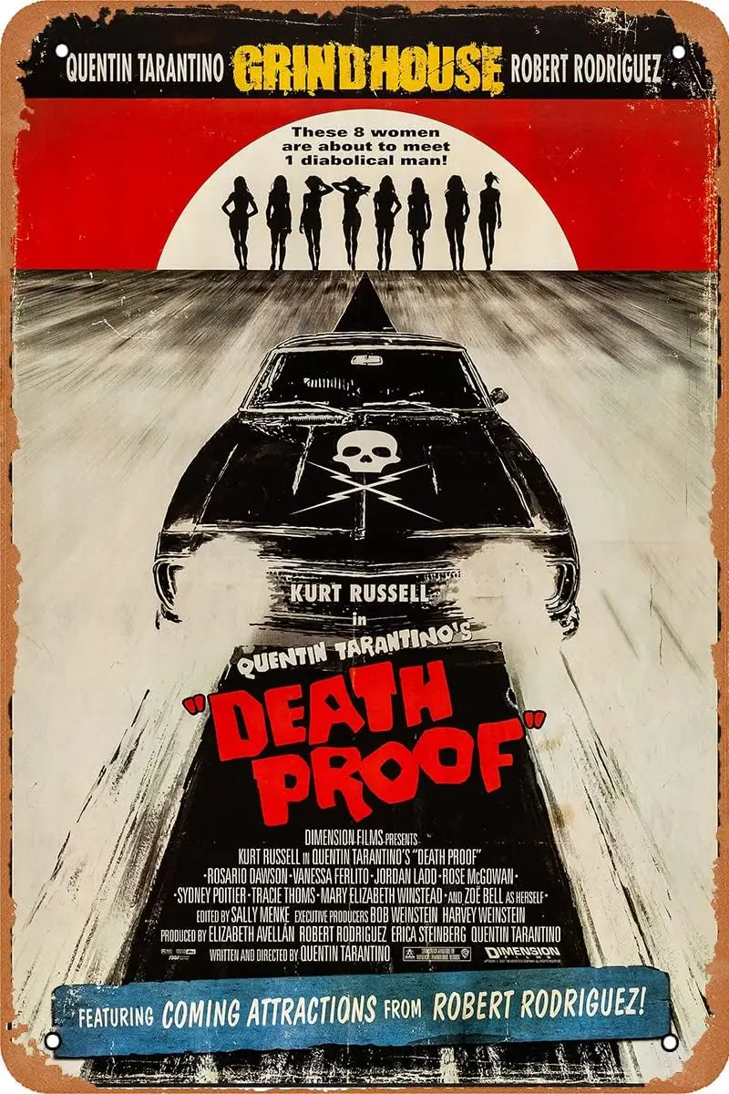 Grindhouse Movie Poster Horror Film Movie Tin Sign Metal Plaque Decor Art Print 8x12 Inch sign