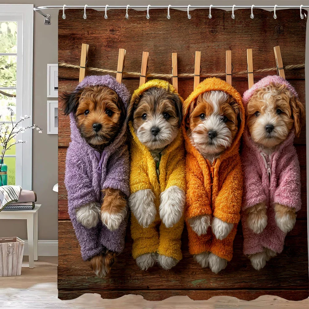 Cat Shower Curtain,Cute Cats Cartoon Bathroom Curtain Washable Cloth Kids Bath Curtain Unique Gift Stylish Design Home Curtain