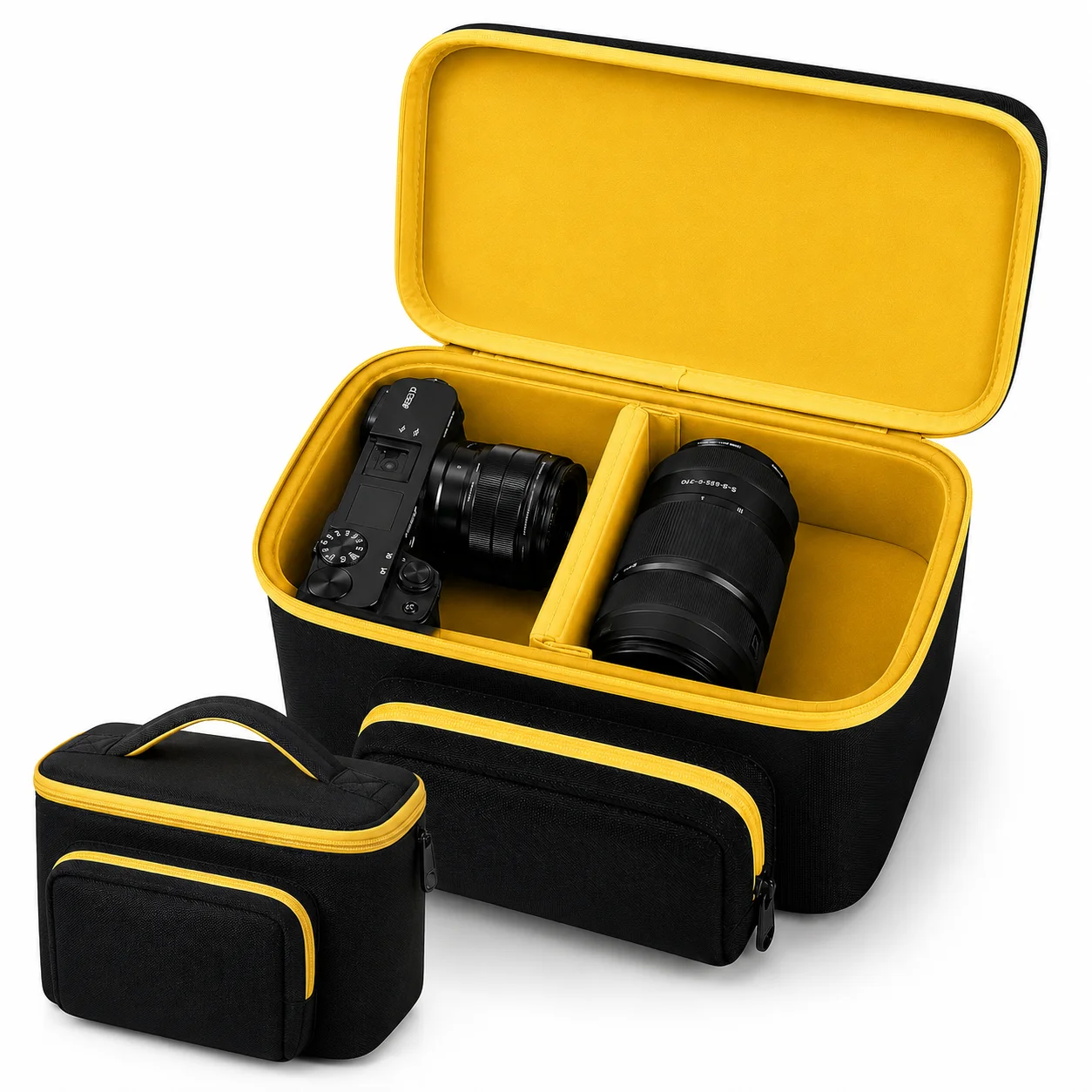 Hard Camera Case for Sony ZV-E10 A6400 A6000 A6100 A6600 A6500,Protective Bag with Shoulder StrapTravel Carrying Storage Bag