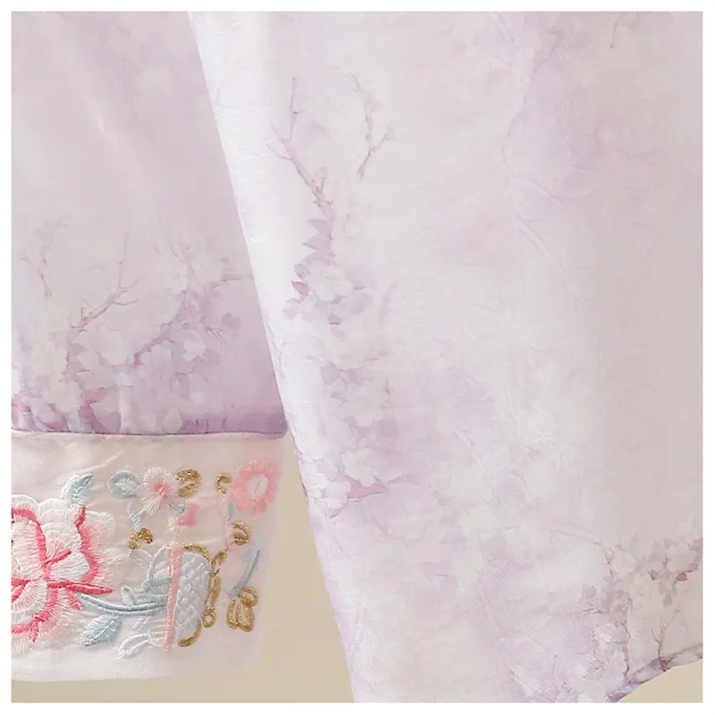 قميص برقبة دائرية مطرز على الطراز الوطني الصيني الجديد للنساء، قميص صيفي جديد بإبزيم عتيق من قماش الجاكار المحسن للسيدات