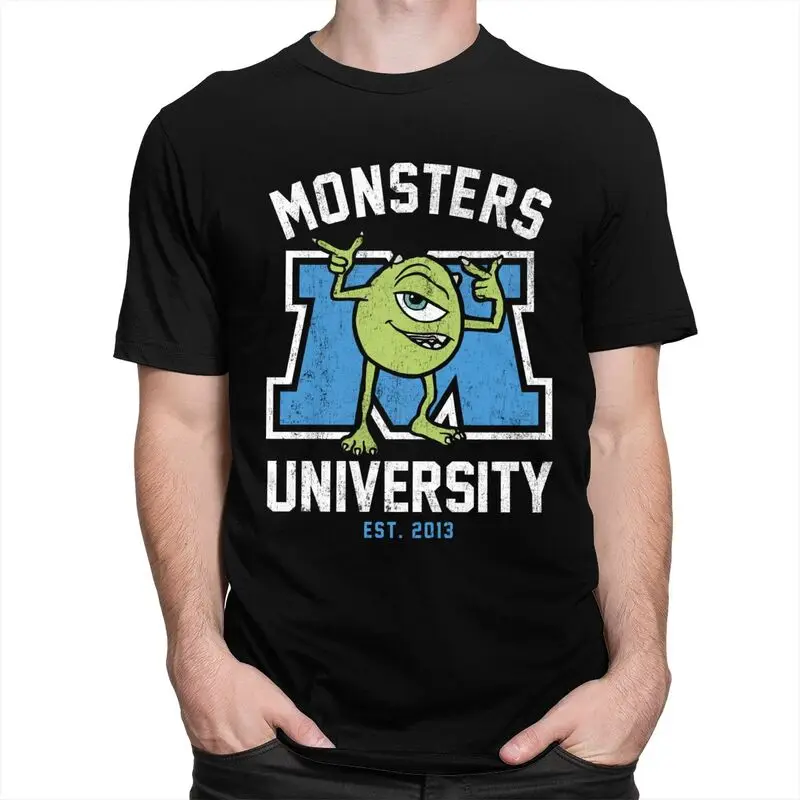 Custom Trendy Monsters University Mike Wazowski T Shirt Men 100% Cotton T-shirt Casual Tee Tops Fashion Tshirt