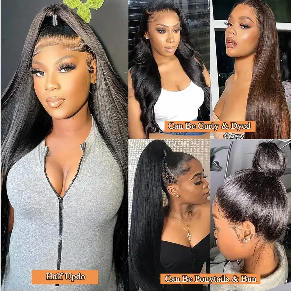 Straight Hd Lace Front Human Hair Wigs For Black Women 32 Inch Glueless 13x4 13x6 Lace Frontal Wig Pre Plucked with Baby Hair