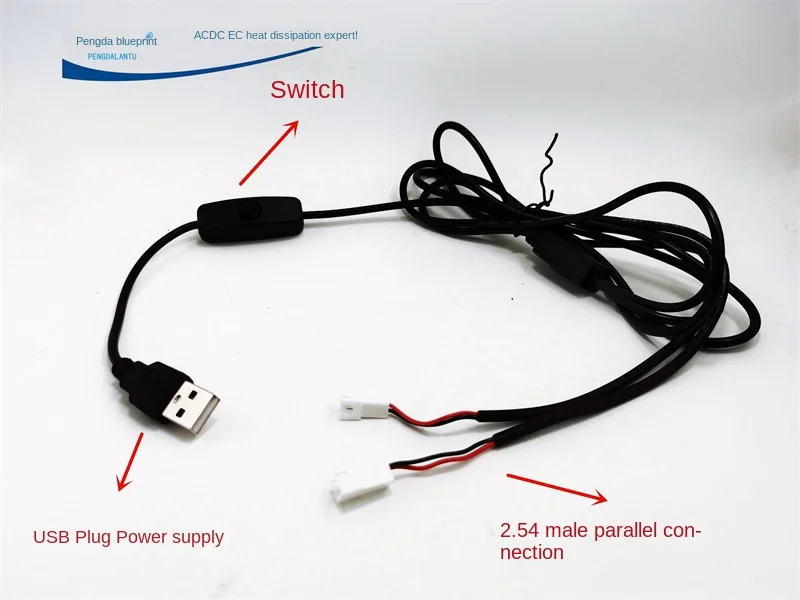 

USB Extension Cable 2.54 Parallel Conversion Wire USB Plug to 2.54 with Switch 1 Minute 2 One Copy 2 One-Meter Line Long