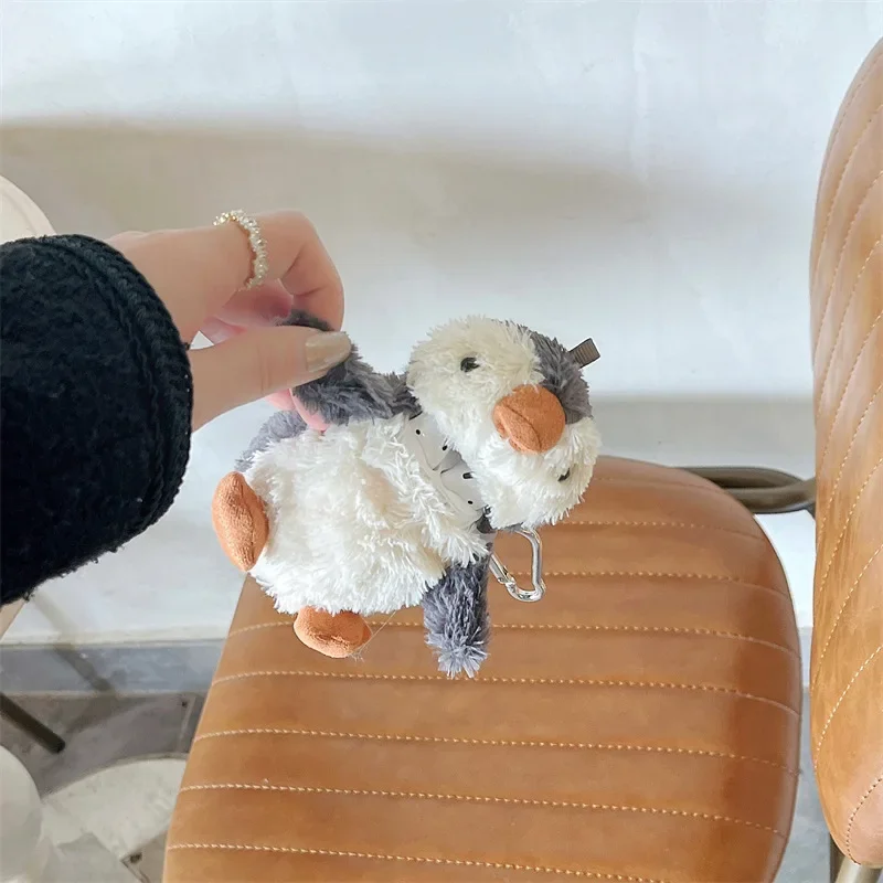 Funda de pingüino de peluche para AirPods 4 Airpod 1 2 3 Pro Pro2 auriculares Bluetooth caja de carga funda protectora para auriculares