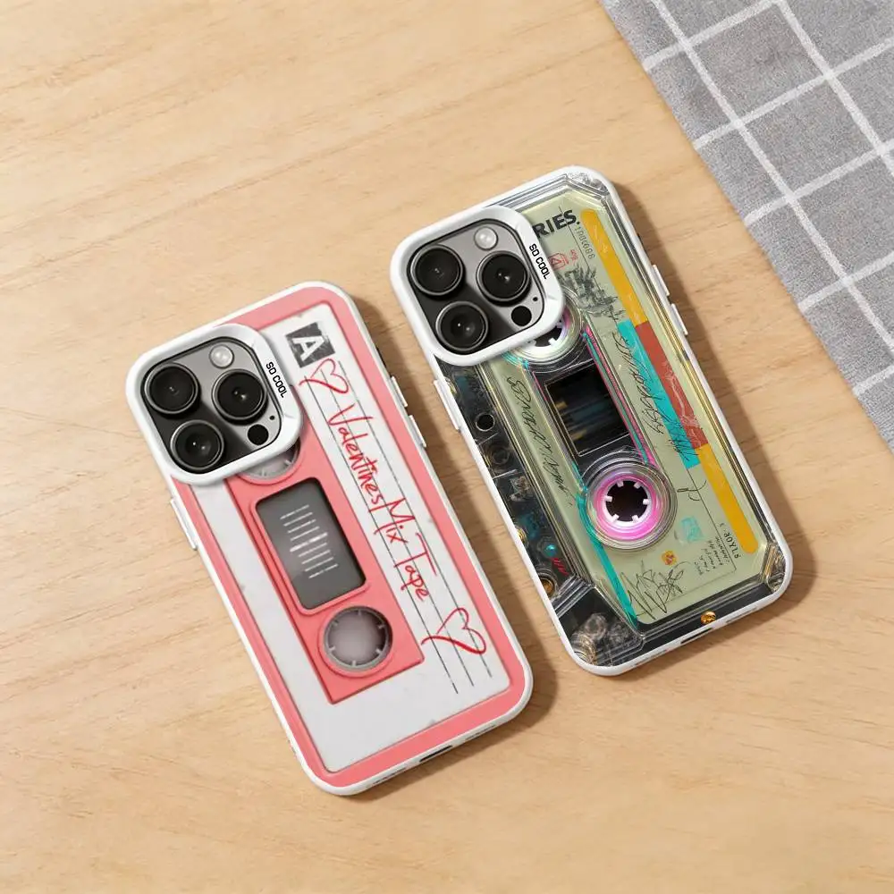 

Cassette Tape Phone Case for iPhone 17 16 15 14 13 12 11 Pro Max Air 8 7 Plus X XR XS Max TPU Bumper