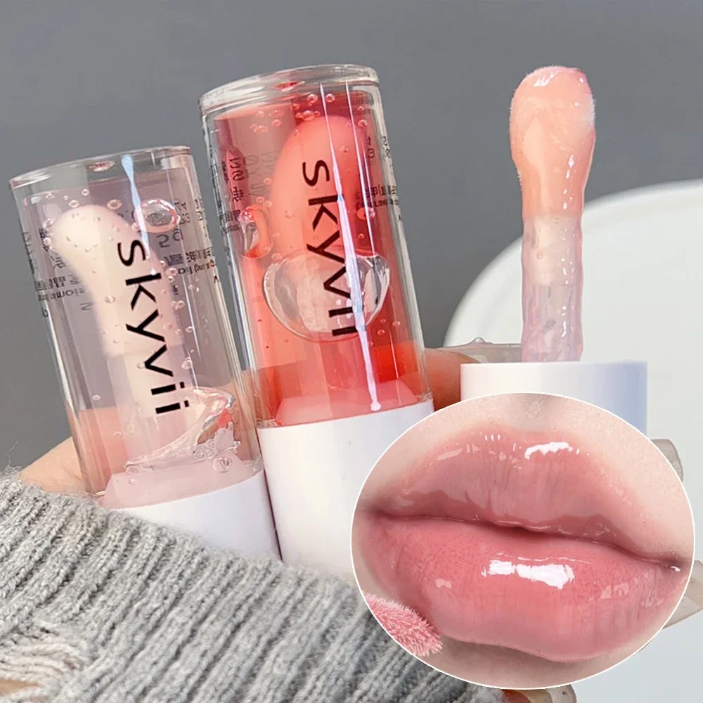 Waterdichte Transparante Jelly Lip Olie Glas Lipgloss Niet-plakkerige Hydrateert Lip Tint Lippen Voller Lippenstift Koreaanse Make-Up Cosmetische