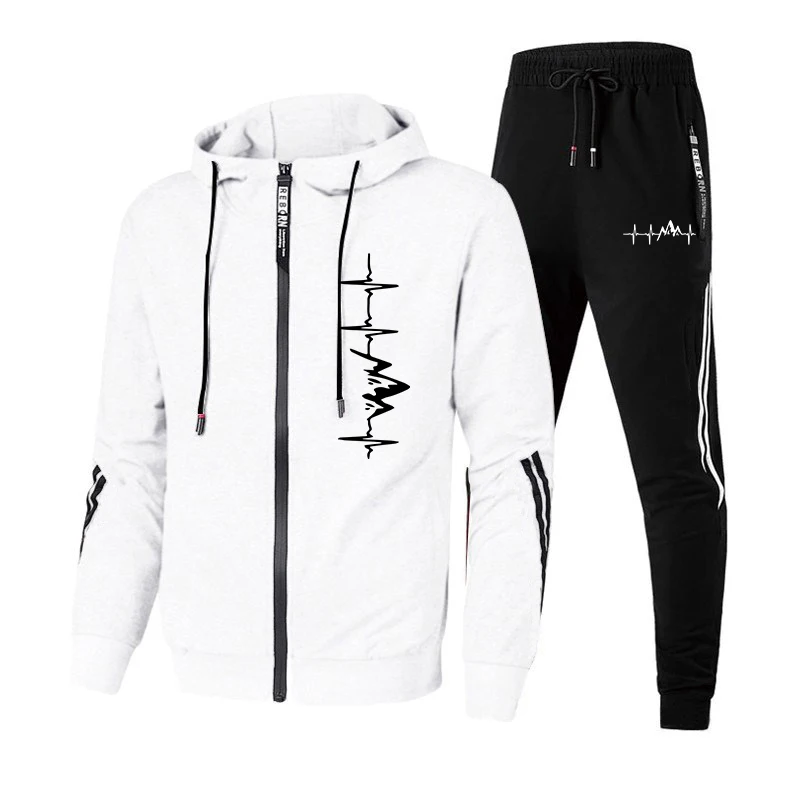 Hot Sales Tracksuit Men Travel Sweatshirts for Men Daily Dressing Men\'s Set Parkas Coat and Sweatpants Outdoor Sport Hoodie Suit