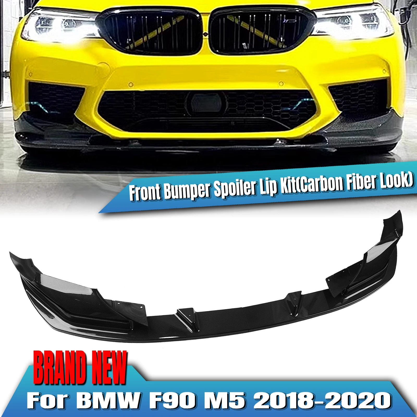 

Car Front Bumper Spoiler Lip Lower Splitter Blade For BMW F90 M5 Competition 2018 2019 2020