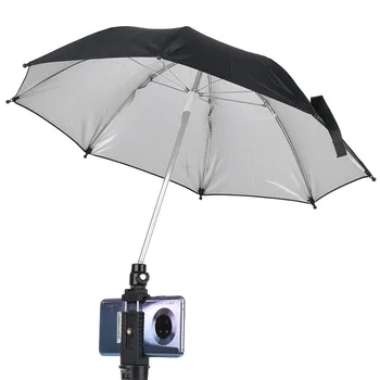 핫슈 폰 홀더가 있는 카메라 우산 DSLR 용 햇빛 가리개, 눈부심 감소 야외 촬영 사진 액세서리