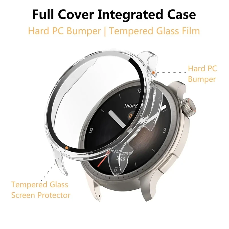 Screen Protector For Amazfit Balance Tempered Glass+Case Smartwatch Protective Bumper Shell For Huami Amazfit Balance Cover Case