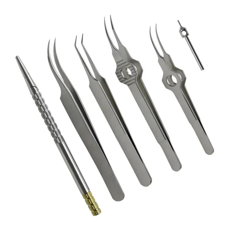 GREATLH 1pc/1set Hair Transplant Forceps Implant Hair Extraction Hair Follicle Implanter Forceps Tweezer Stainless Steel