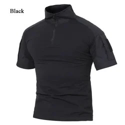 Camisetas tácticas para hombre, camiseta deportiva para exteriores, camisa de manga corta de secado rápido, ropa transpirable para senderismo, caza y combate