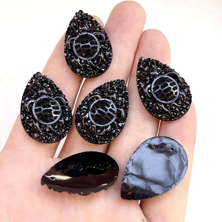 Charm Turtle Ore Resin rhinestone Flat back scrapbook Sewing Drop shaped Rhinestone diy Indigenous earring decoration