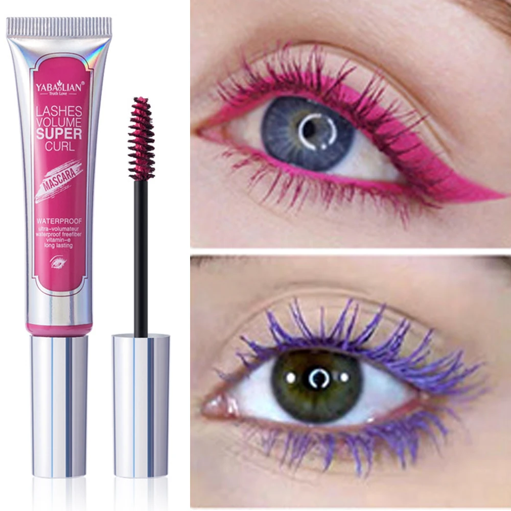 Colorful Eyelash Mascara Waterproof Fast Dry Extension for Lengthening White Green Lashes - Professional Makeup