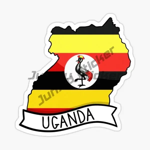 أوغندا UG العلم خريطة شعار ملصق شاحنة نافذة السيارة دراجة نارية دراجة فان الزجاج خوذة سباق العربة على الطرق الوعرة ملصق مائي للتخصيص
