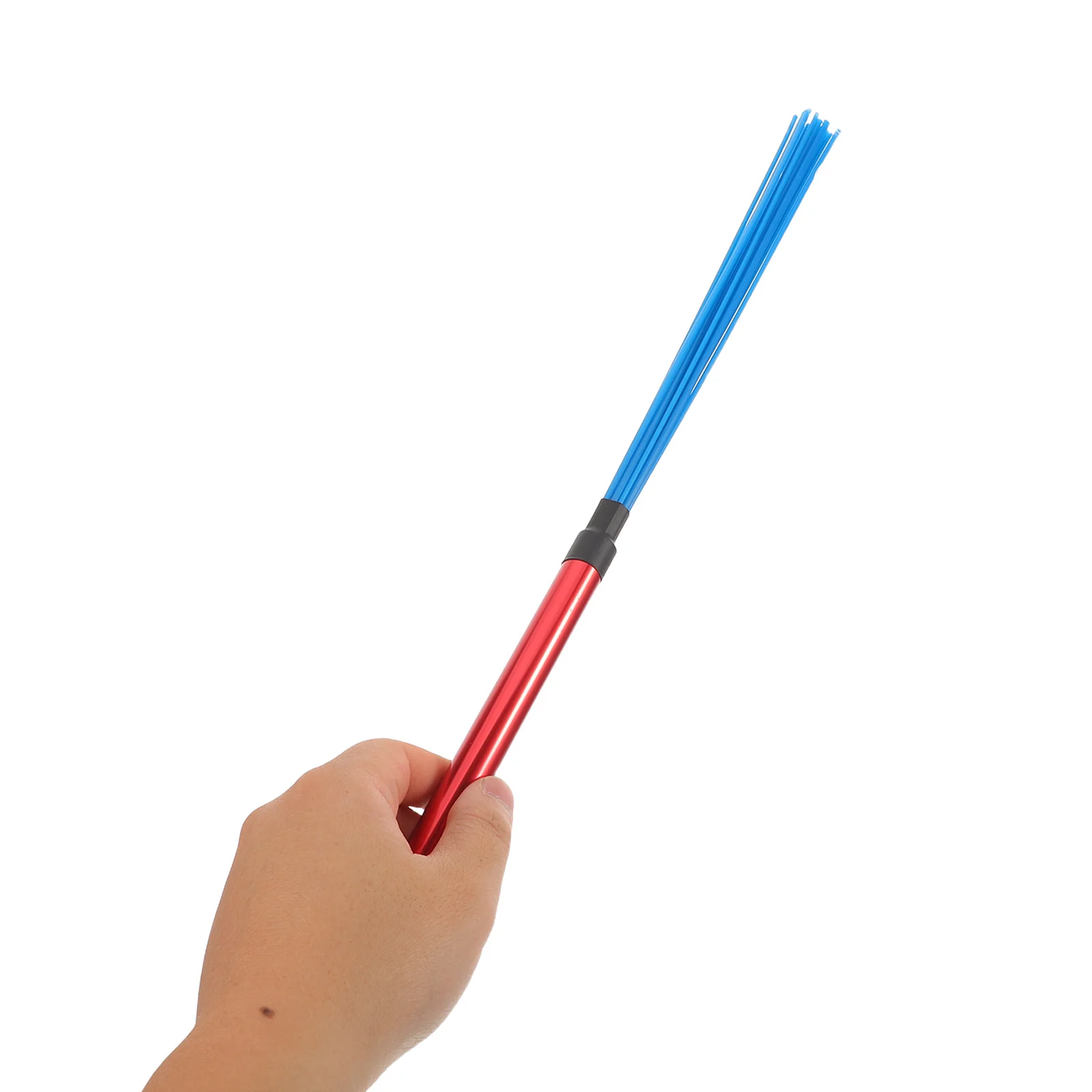 

2Pcs Jazz Drum Brush Bundle Sticks Aluminum Alloy Red Handle Blue Nylon Brush Cajon Snare Drum Percussion Accessories