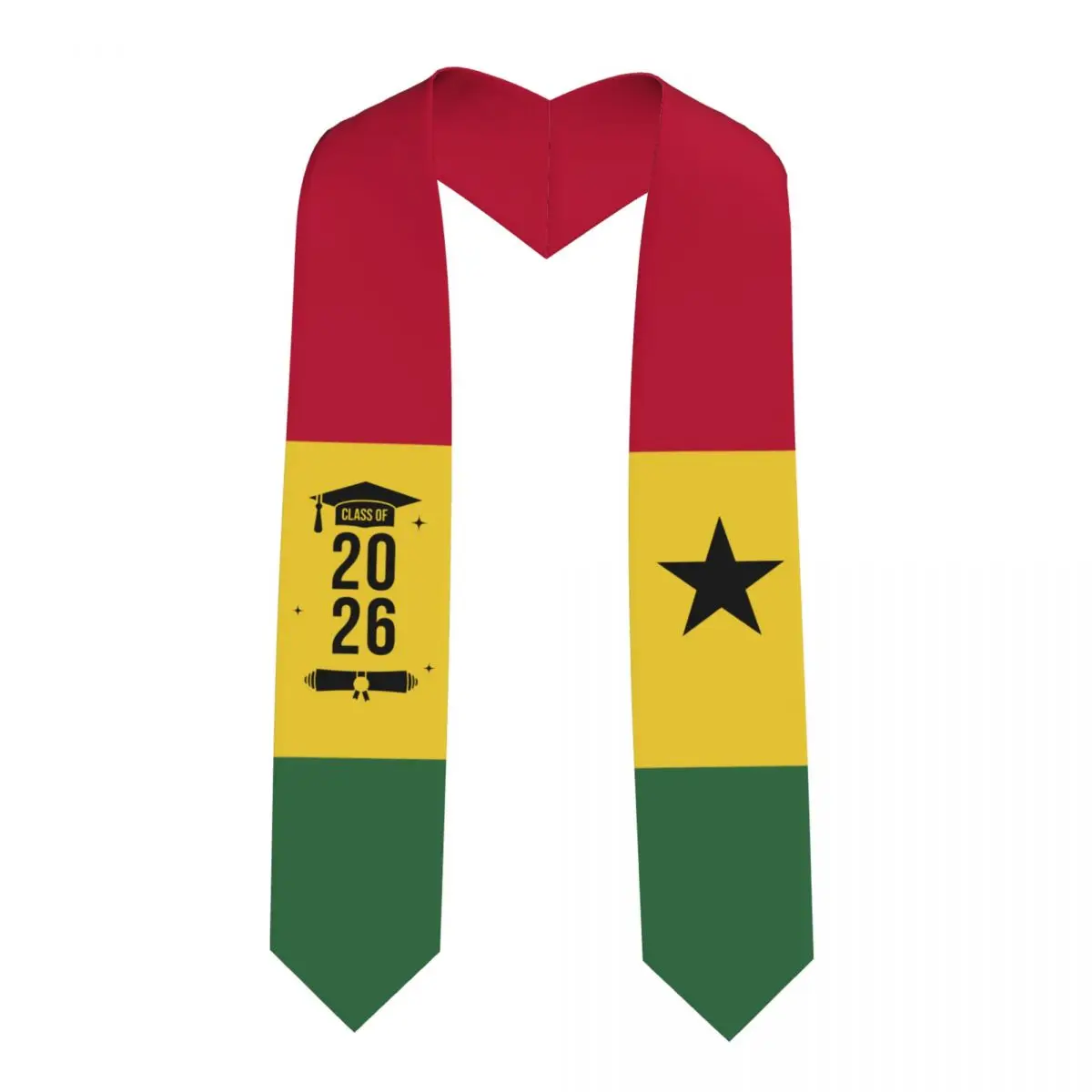 

Выпускная лента-шарф с флагом Ганы для выпускников 2026 года, для иностранных студентов, 183 см в длину