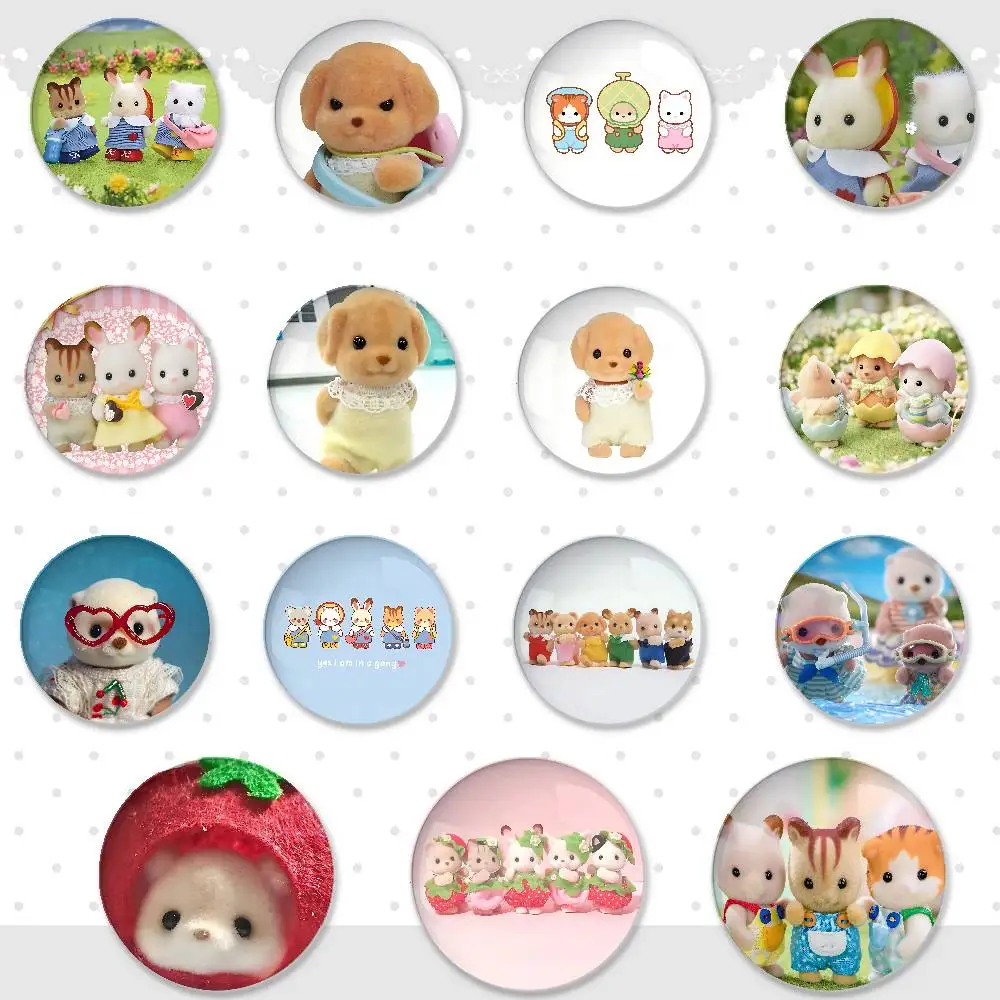 Cute S-Sylvanian F-Families Badges Tinplate Soft Button Pin Brooch Metal Badge Custom Jewelry Accessories Hat Bag Lapel