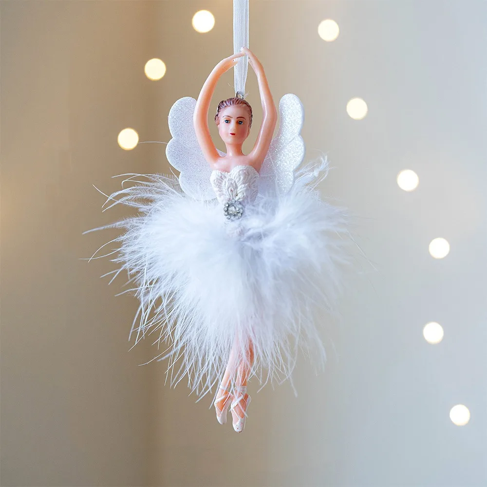

Cute Christmas Ballet Girl Pendant Gauze Skirt Dance Theme Christmas Tree Pendant Handmade Xmas Girl Decorations Christmas Tree