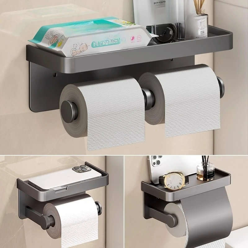 

Держатель для туалетной бумаги Настенный держатель для туалетной бумаги без перфорации Рулонная полка для туалетной бумаги Аксессуары для ванной комнаты