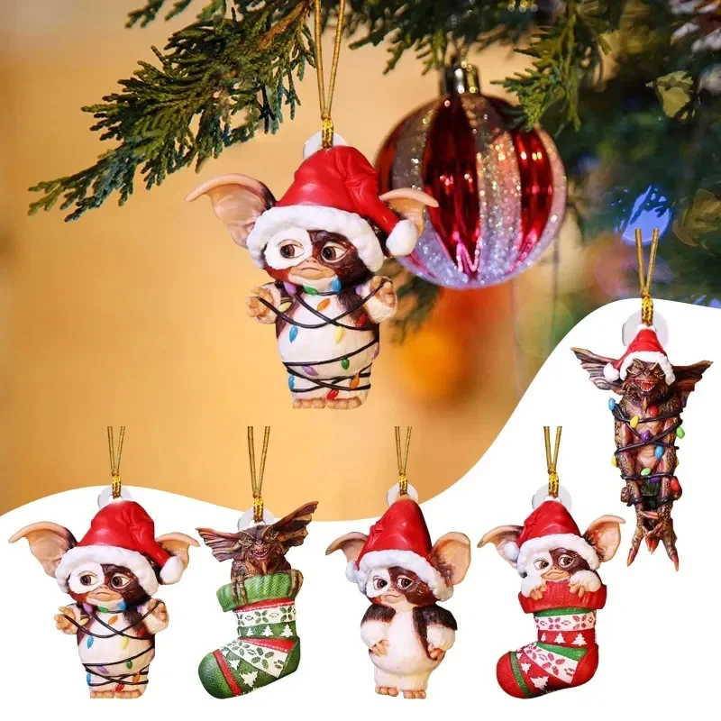 Car Accessories Chrismtas Tree Pendants Gremlins Fairy Christmas Socks Xmas Acrylic Flying Dragon Tree Decorations funny Gift