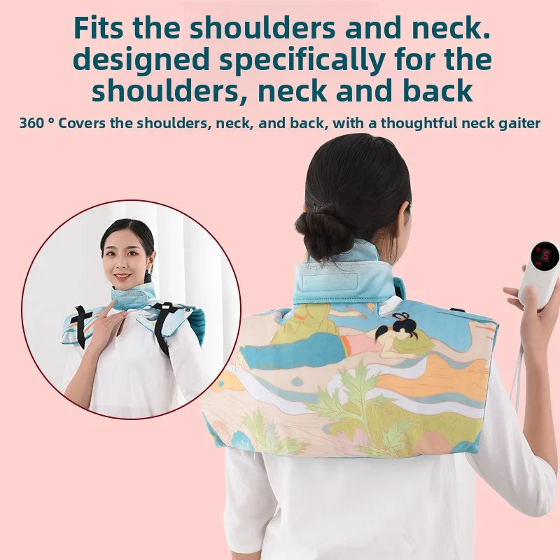 غلاف رقبة Moxa الكهربائي بألوان قوس قزح - مجموعة هدايا مع وسادة عشبية للكتف والظهر #2