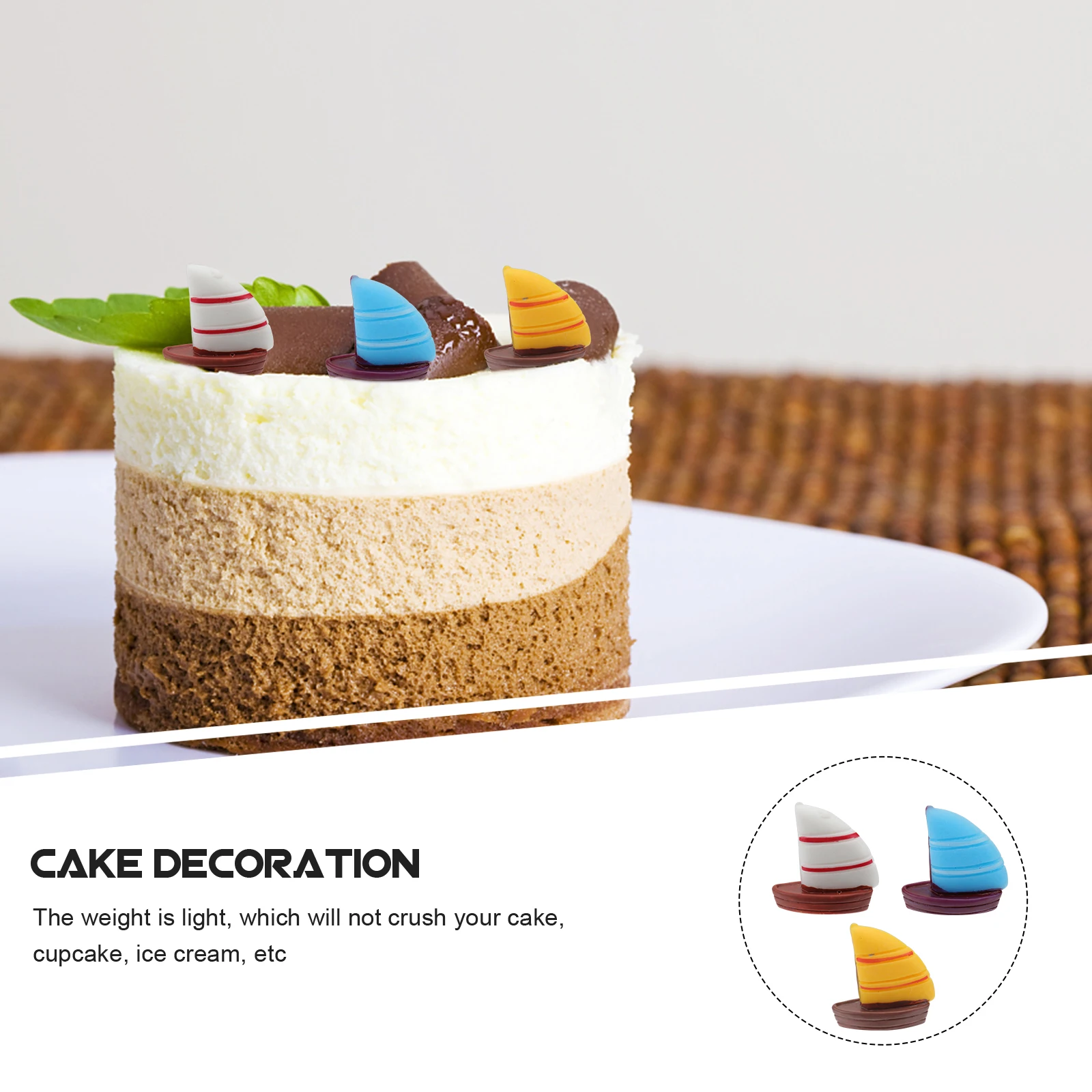 

9pcs Sailboat Toppers Mediterranean Boat Ornament Miniature Sailboat Model Scene Decoration DIY Marine Home Accessories