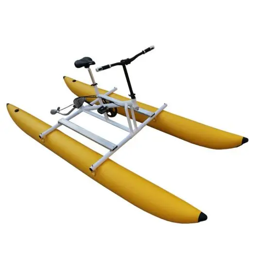 Electric floating Buoy inflatable floating tandem bicycle River water bike pedal boats banana couple bikes