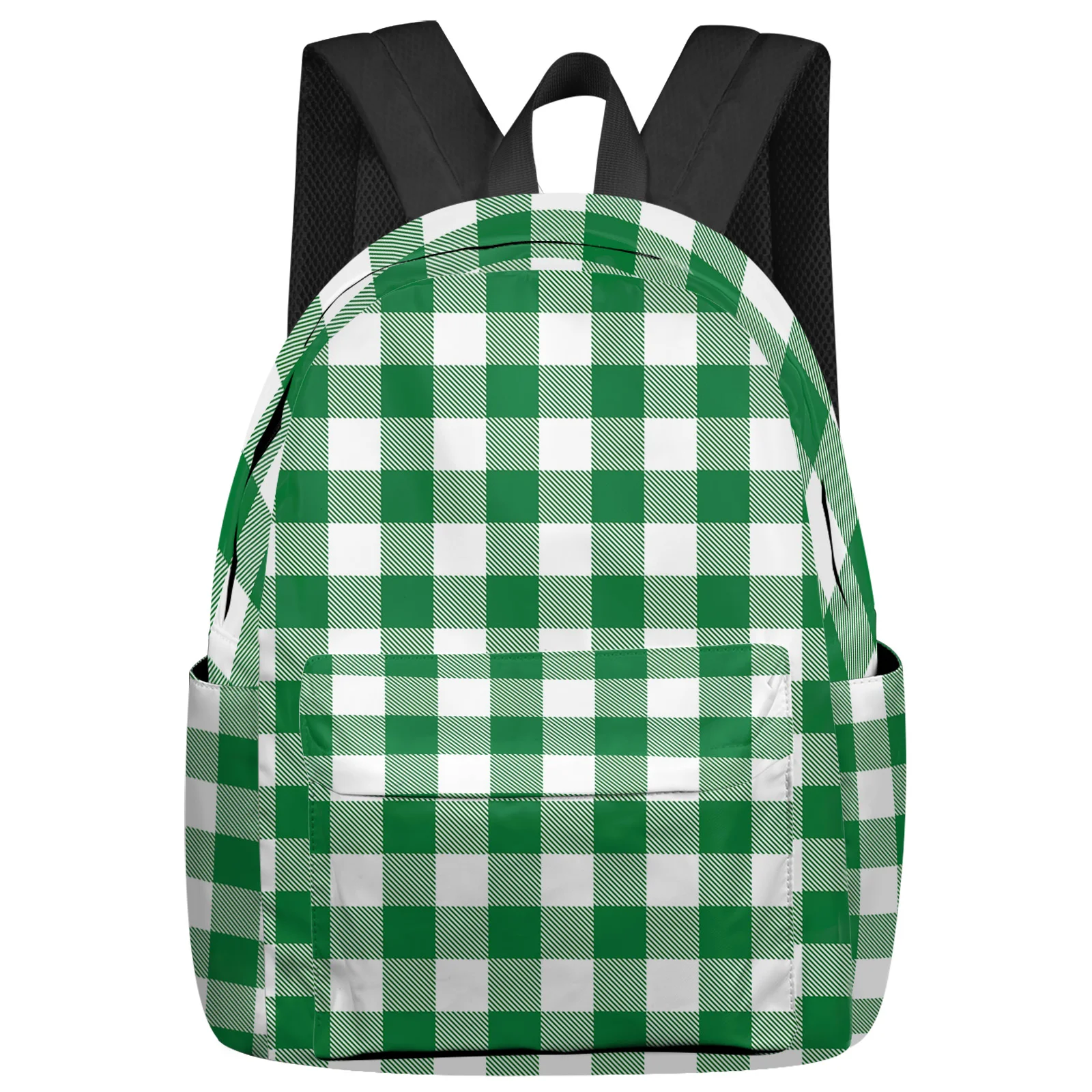 

Classic Plaid Green Lattice Women Man Backpacks Waterproof Travel School Backpack For Student Boys Girls Laptop Bags Mochilas