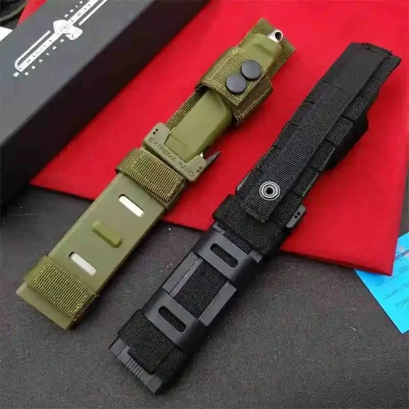 GIANT MAMBA Outdoor Fixed Blade Integrated Tactical Knife N690 Tool material 58-60HRC hardness nylon fiberglass sheath EDC  tool