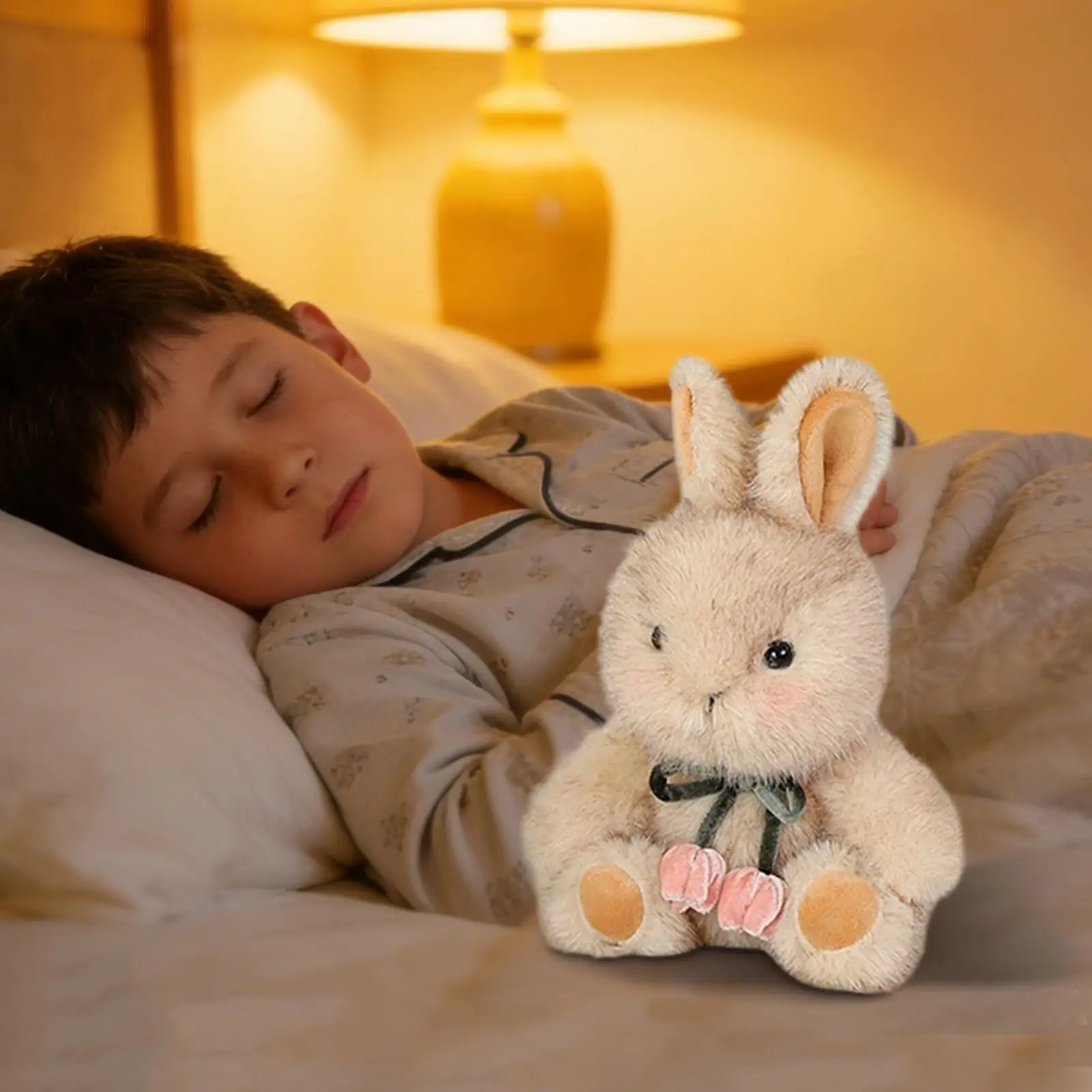 Królik Pluszak 20 cm Urocza Miękka Lalka Pastoralna Poduszka Dekoracyjna Realistyczne Królicze Zabawki Pluszowe Maskotki na Boże Narodzenie