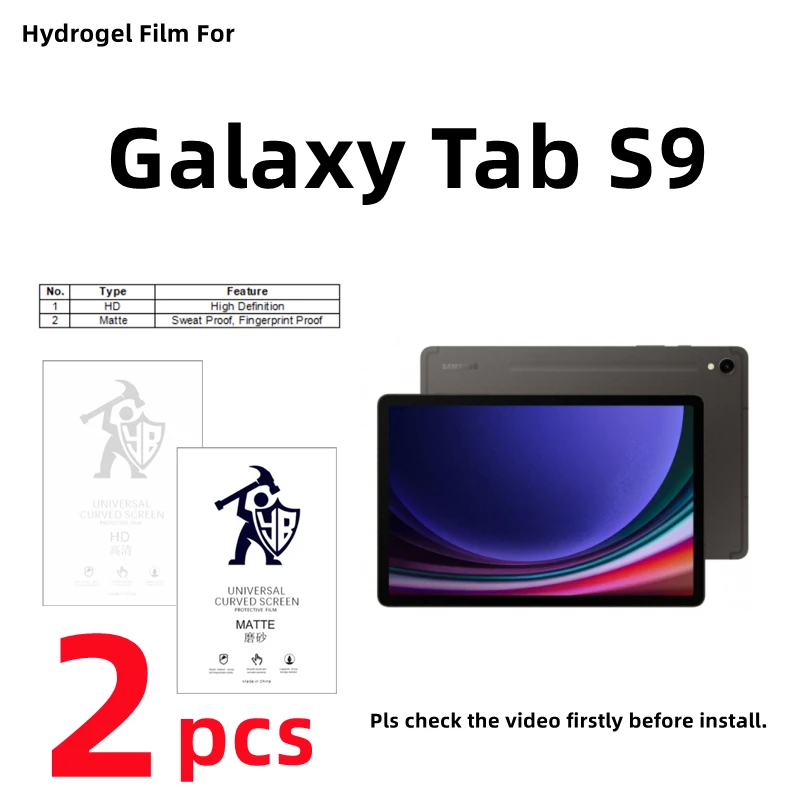 

2pcs HD Hydrogel Film For Samsung Galaxy Tab S9 Matte Screen Protector For Galaxy Tab S9 FE Clear/Frosted Full Cover Protective
