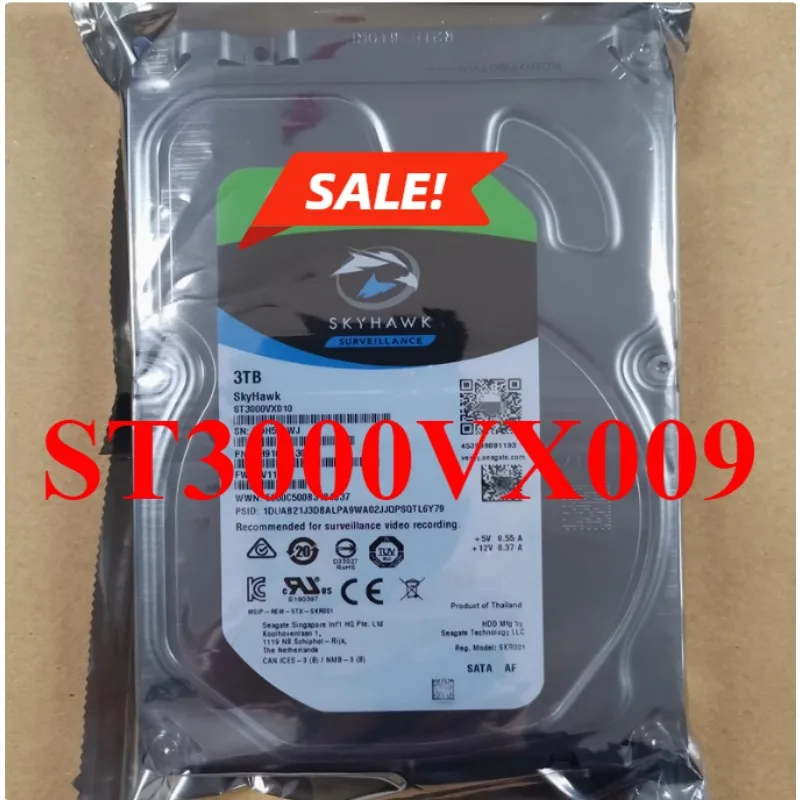 For Sea-gate ST3000VX009 3tb Original Wholesale Price Seagate Skyhawk 3TB SATA 6G 3.5 inch 7.2K Hard Disk Drive For Surveillance