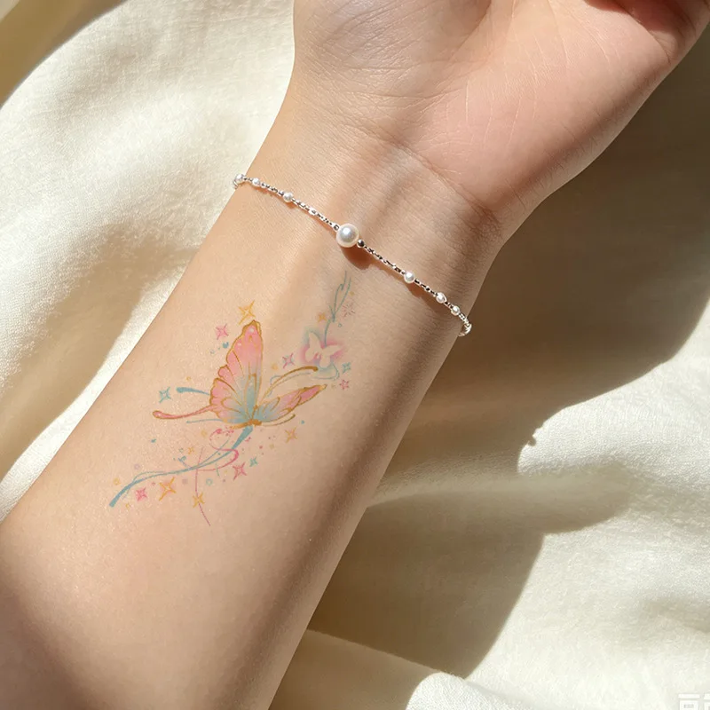 Tattoo Sticker Temporary Tattoo Butterfly Star Collarbone Small Wrist Body Art for Men Women