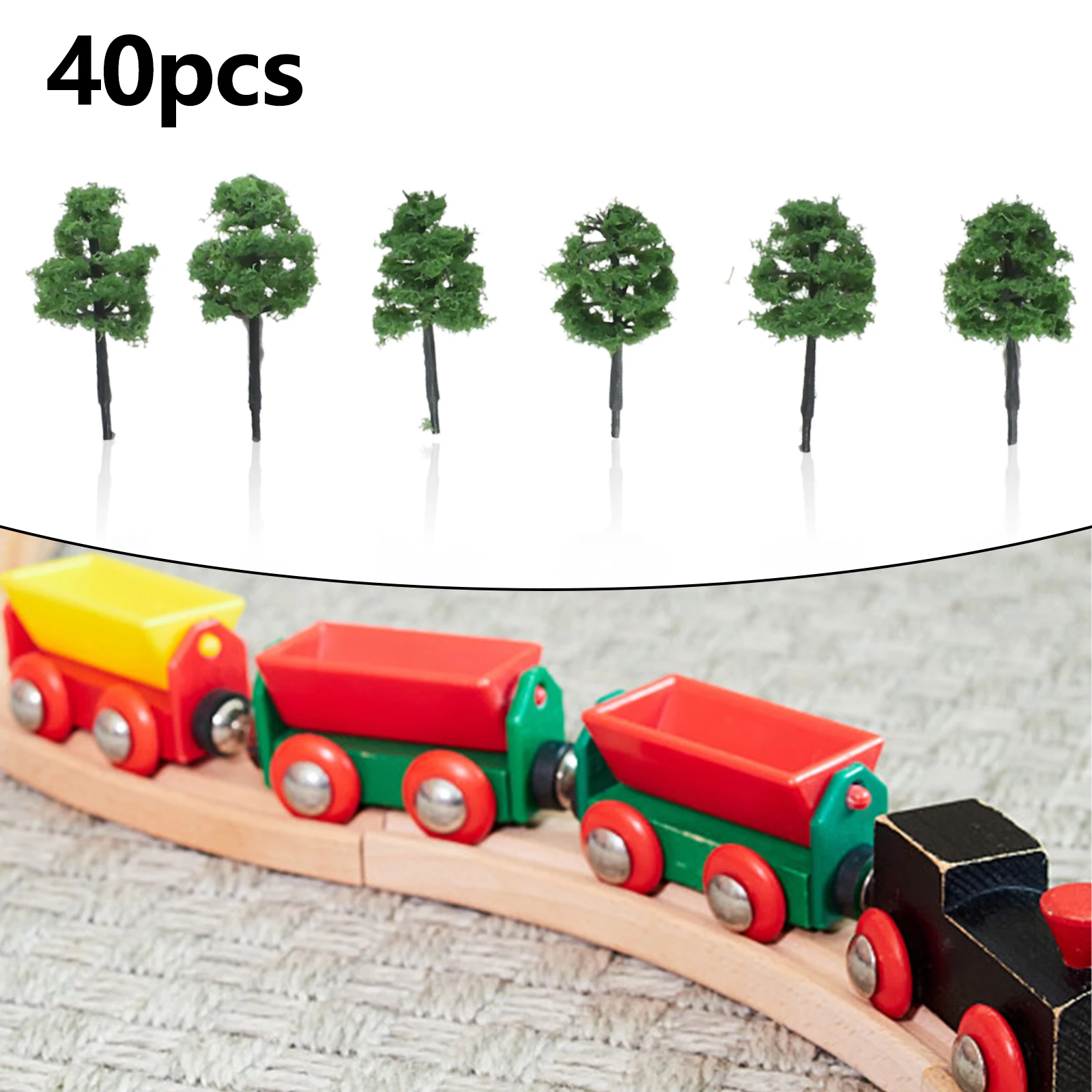

40pcs 5cm Model Trees Sand Table Park Scenery Landscaping Decoration Train Railroad Layout Scenery Miniature Tree Decoration