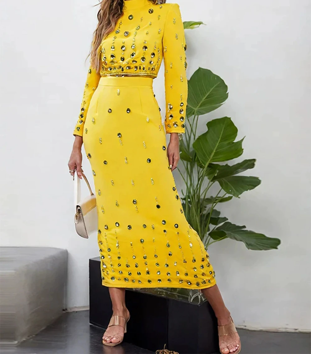 

Fashionable and elegant suit 2025 autumn new style casual style stand collar solid color diamond design-GZXX894