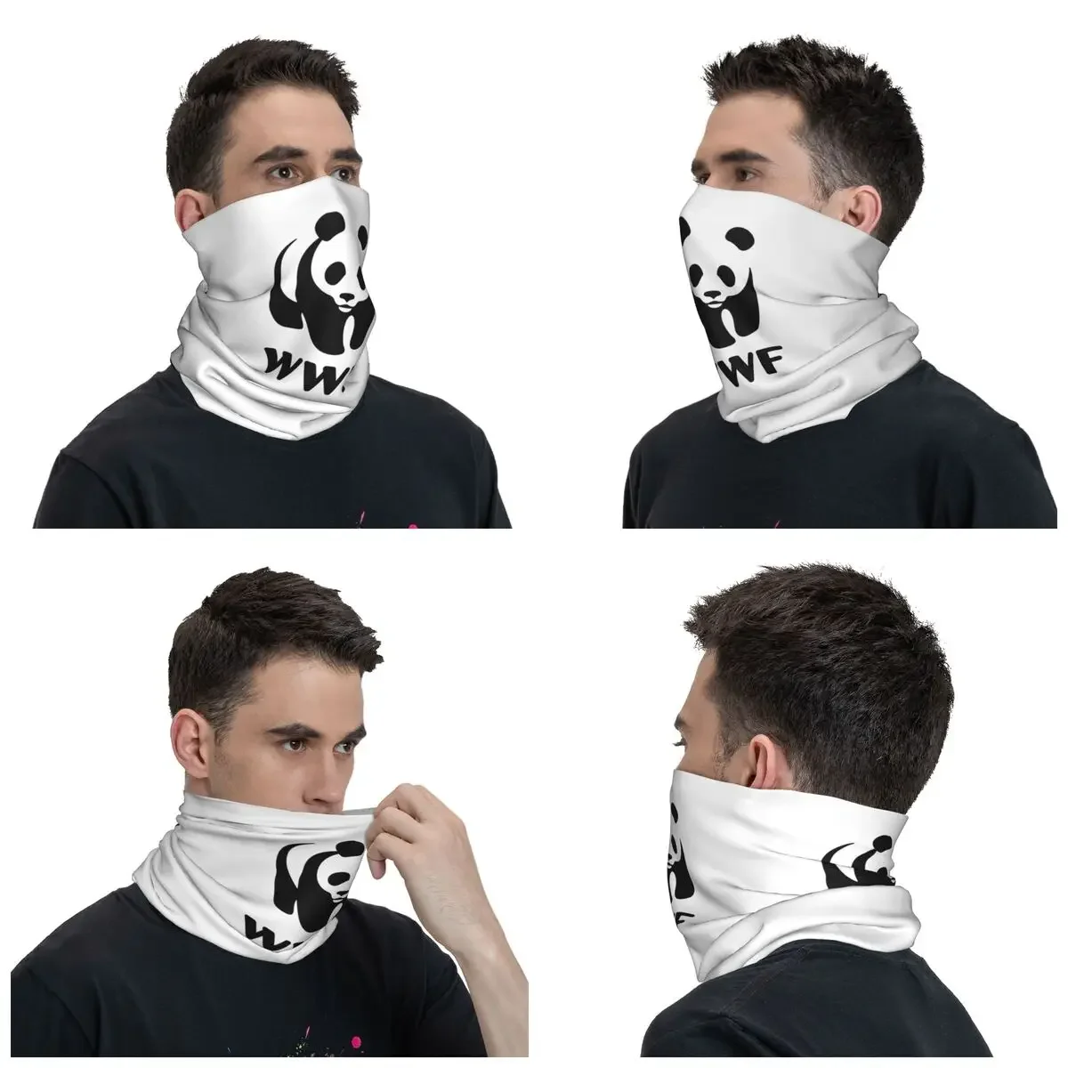 WWF Panda Bandana Neck Cover Printed Balaclavas Mask Scarf Warm Headband Fishing for Men Women Adult Washable