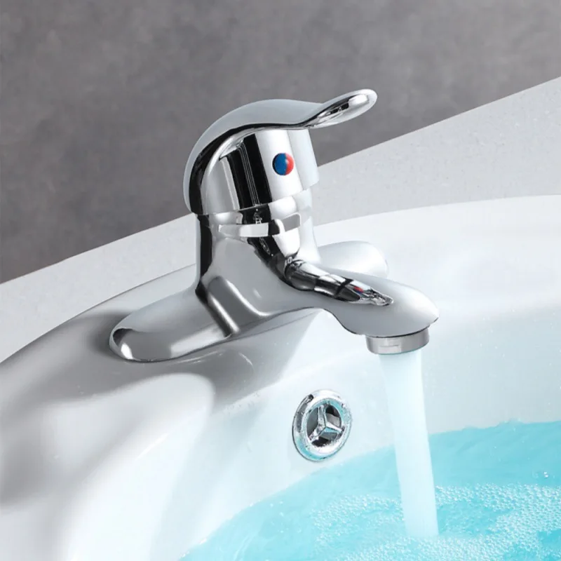 

Bathroom Faucet Household Double-Hole Basin Hot and Cold Water Faucet for Toilet Kitchen Bathroom Zinc Alloy Sink Mixer Tap