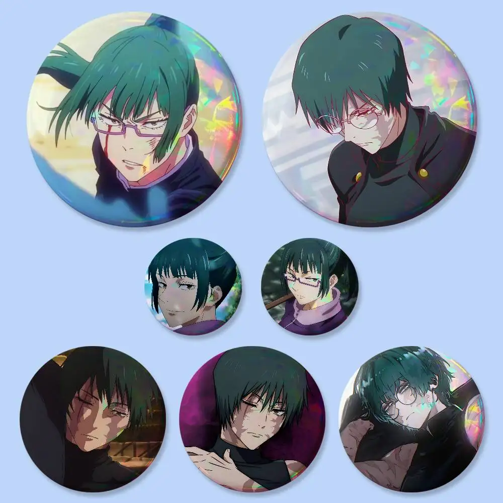 Anime Maki Zenin Badges Button Round Creative Pin Brooch Badge Bag Decor Accessories Fans Collect Friends Gifts