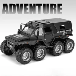 1:32 Alloy Diecast Model Car Russian Avtoros Shaman 8x8 ATV Metal Vehicles Car Model Sound and Light Simulation Collection Gifts