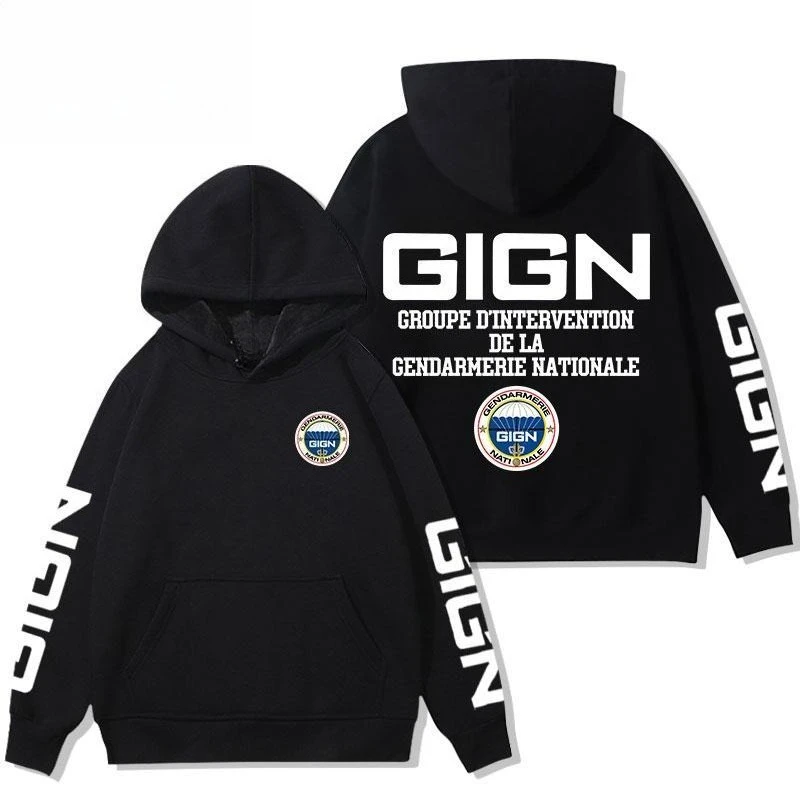الفرنسية الوطنية الدرك الخدمة السرية معطف بقلنسوة GIGN قوة المهام المتنقلة 141 التكتيكية فضفاض البلوز الرجال رداء علوي غير رسمي