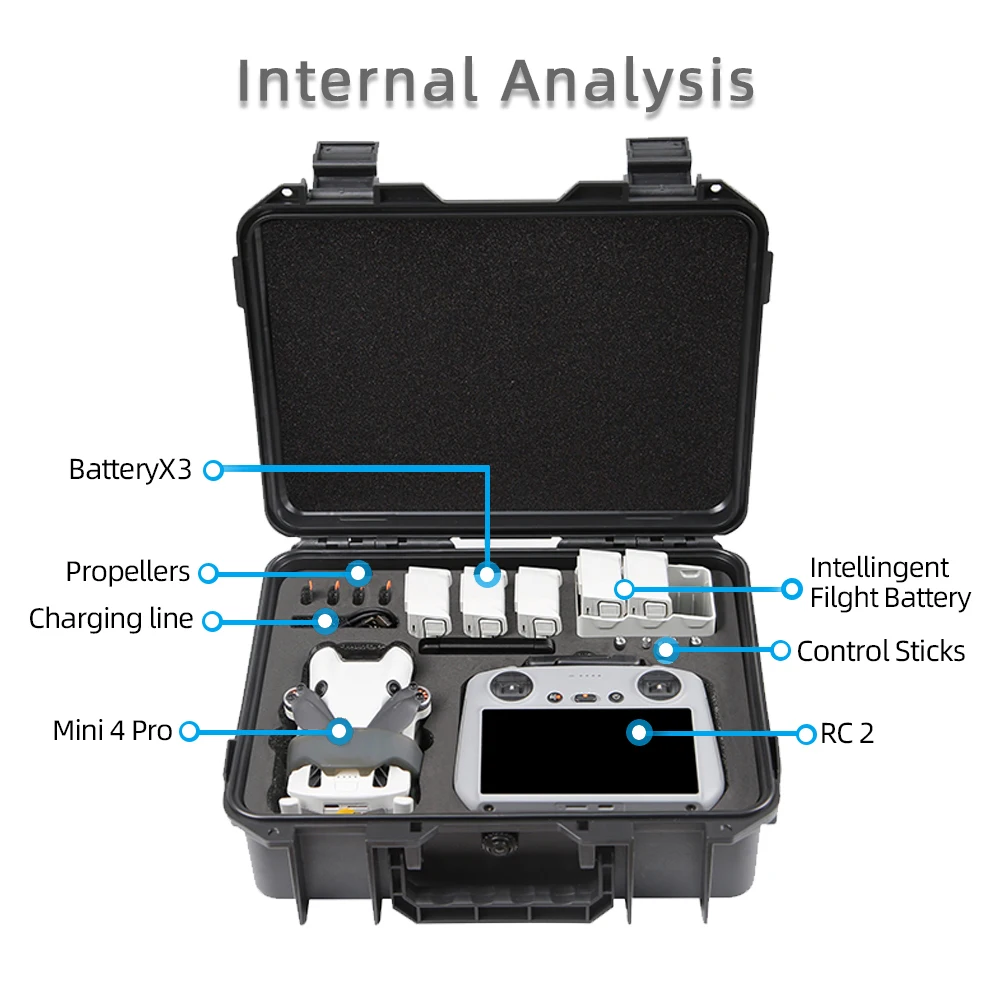 For DJI Mini 4 Pro Case Mini 4 Pro Explosion Proof Case Mini 4 Pro Bag Portable Waterproof Box Hard Shell Large Capacity Case