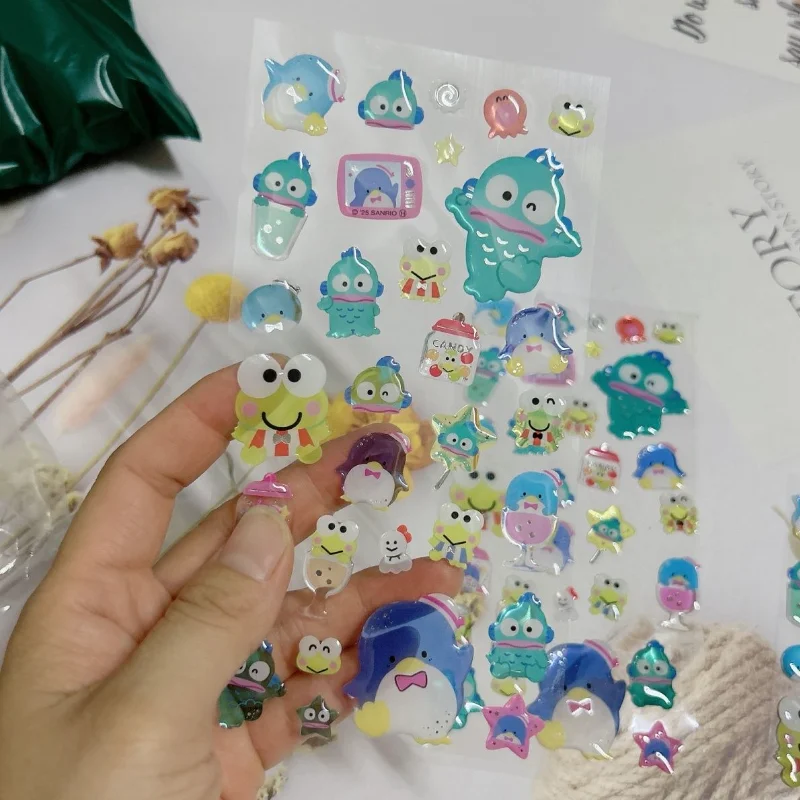 الكرتون Hangyodon ثلاثية الأبعاد الإغاثة ملصق لطيف الوردي سينامورول ملصق طالب اليدوية القرطاسية مرآة الديكور فتاة مكافأة هدية #1