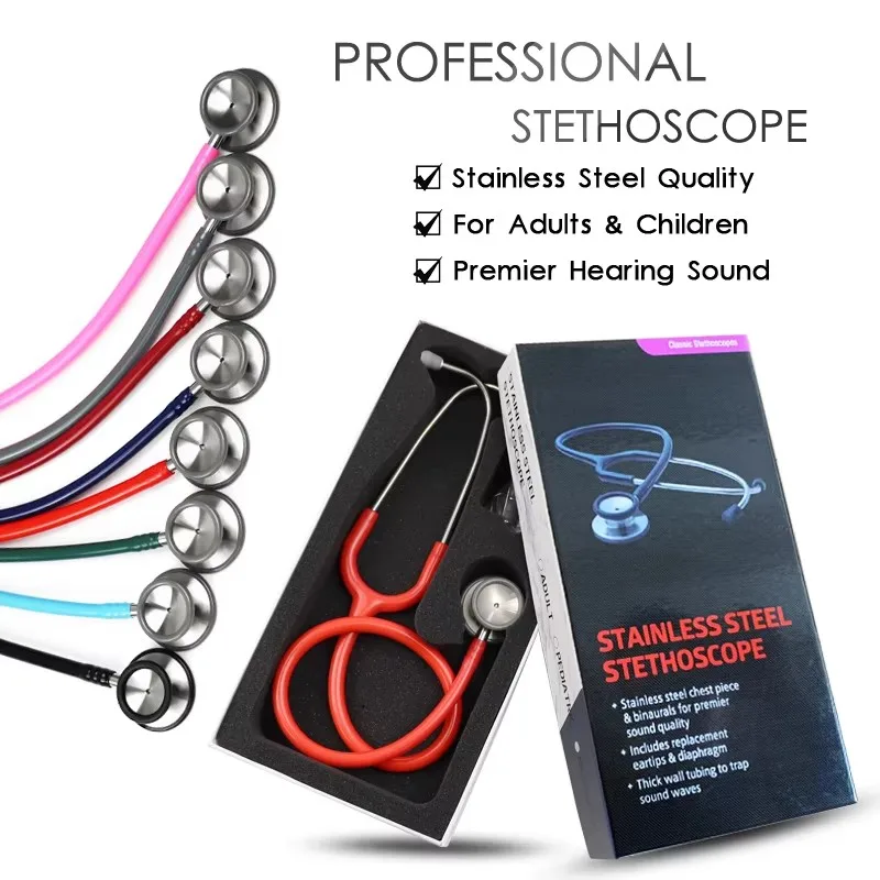 

Professional Dual Head Medical Adult Child Cute Stethoscope for Doctor Nurse Vet Students Cardiology Clinical Tool C2