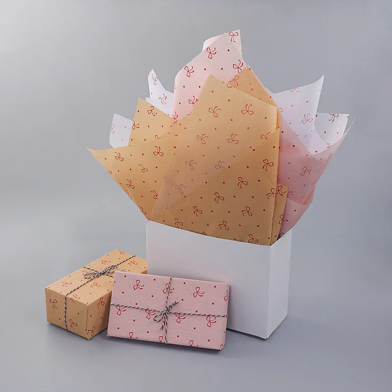 

10 sheets 50x70cm DIY Handmade Craft Gift Wrapping Paper Butterfly Heart Pattern Tissue Paper Floral Packaging Material