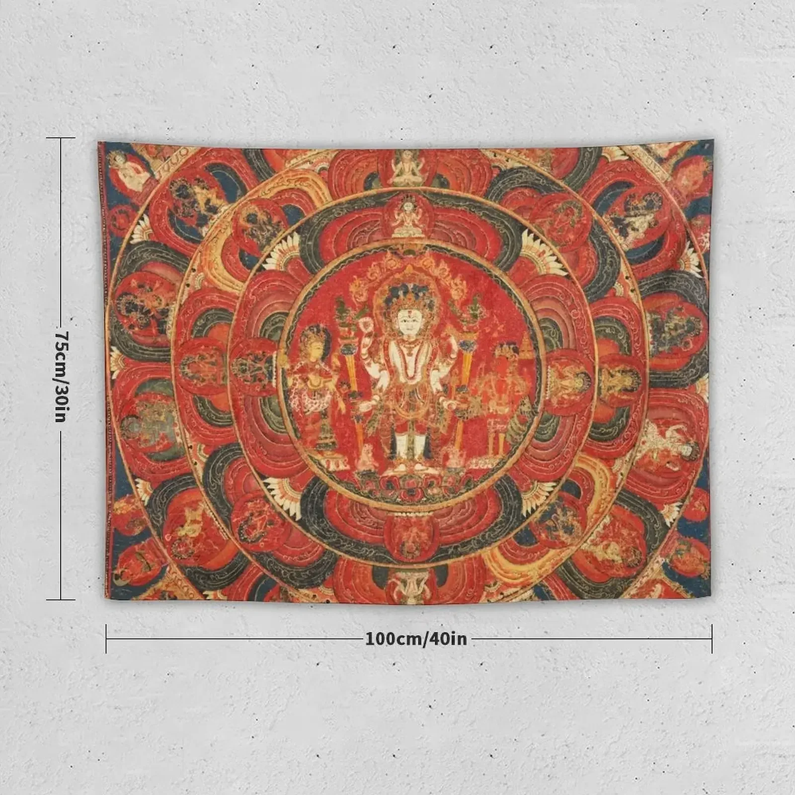 Buddhist Mandala 66 Vishnu Tapestry Art Mural Decorative Wall Tapestry