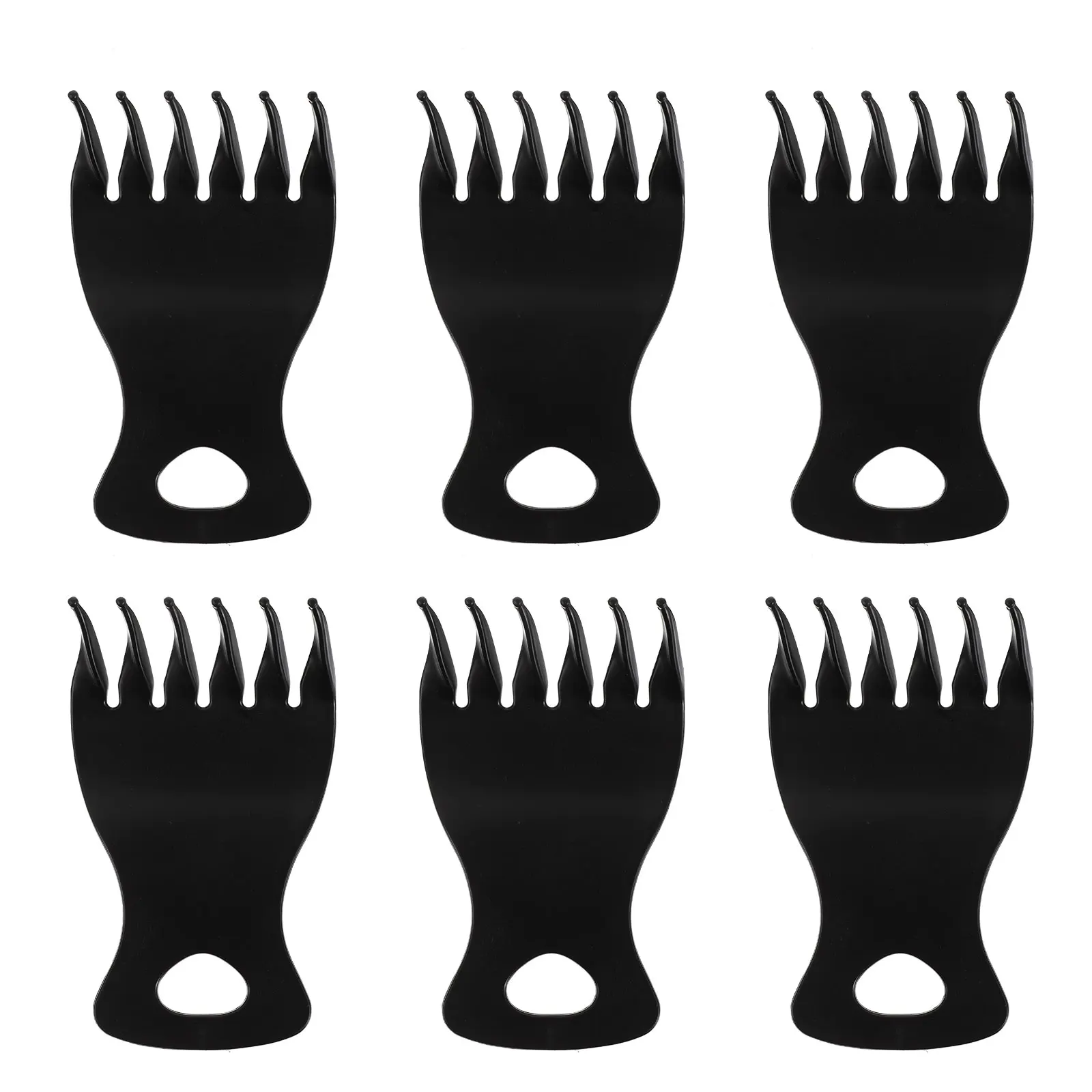 

6 Pcs Greasy Hair Comb Oil Fork Wide Tooth Plastic Men Comb Scalp Home Salon Use Daily Grooming Styling Tool