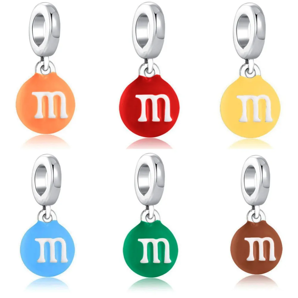 2024 New 925 Sterling Silver Colorful Chocolate Candy Pendant Charms Fit Original Pendant Beads Bracelet DIY Fashion Jewelry